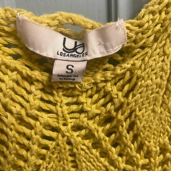 Ya Crochet Tank Size Small Boho Festival Concert Top Yellow Golden - Picture 2 of 4